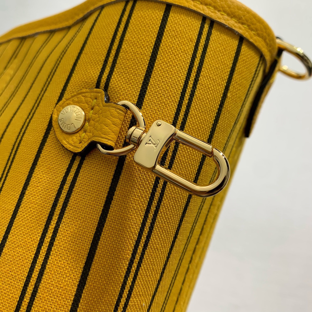 Bagsaaa LV M12779 Neverfull Reversible Bandoulière Inside Out MM Tote Bag Yellow - 31 x 28 x 14 cm