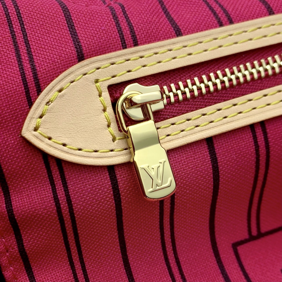 Bagsaaa LV M12707 Neverfull Reversible Bandoulière Inside Out MM Tote Bag Pink - 31 x 28 x 14 cm