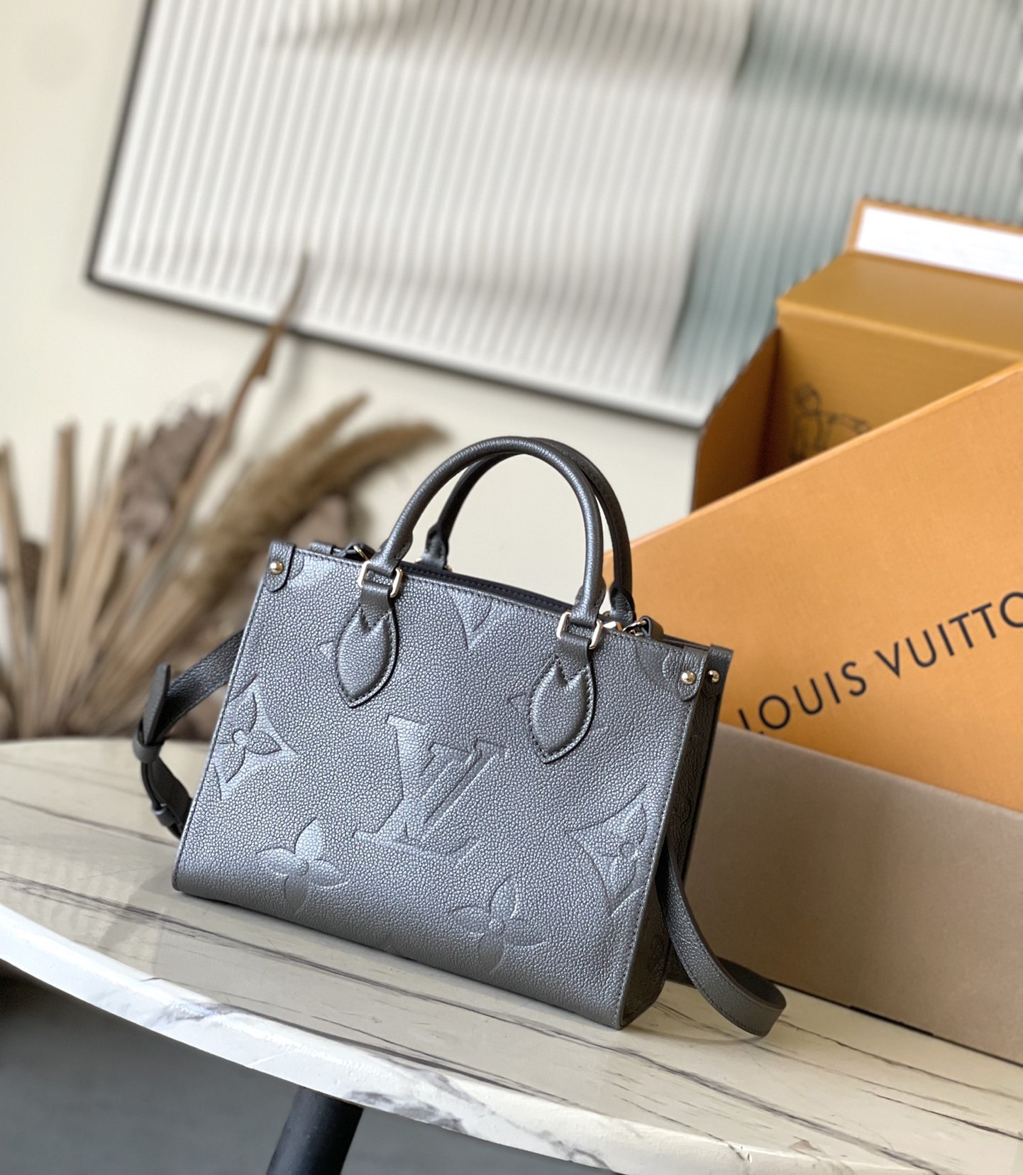 Bagsaaa L0vis Vvtt0n M12886 OnTheGo PM Bag Gunmetal Grey - 25 x 19 x 11.5 cm
