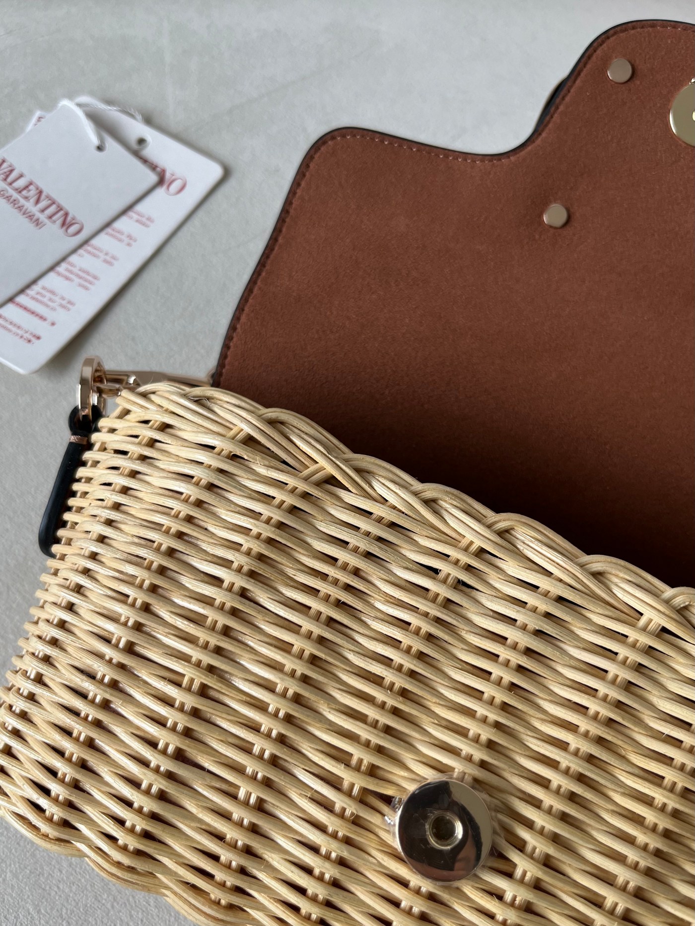 Bagsaaa Va1e*ntin0 Garavani VLogo Signature crossbody bag straw - 22cm