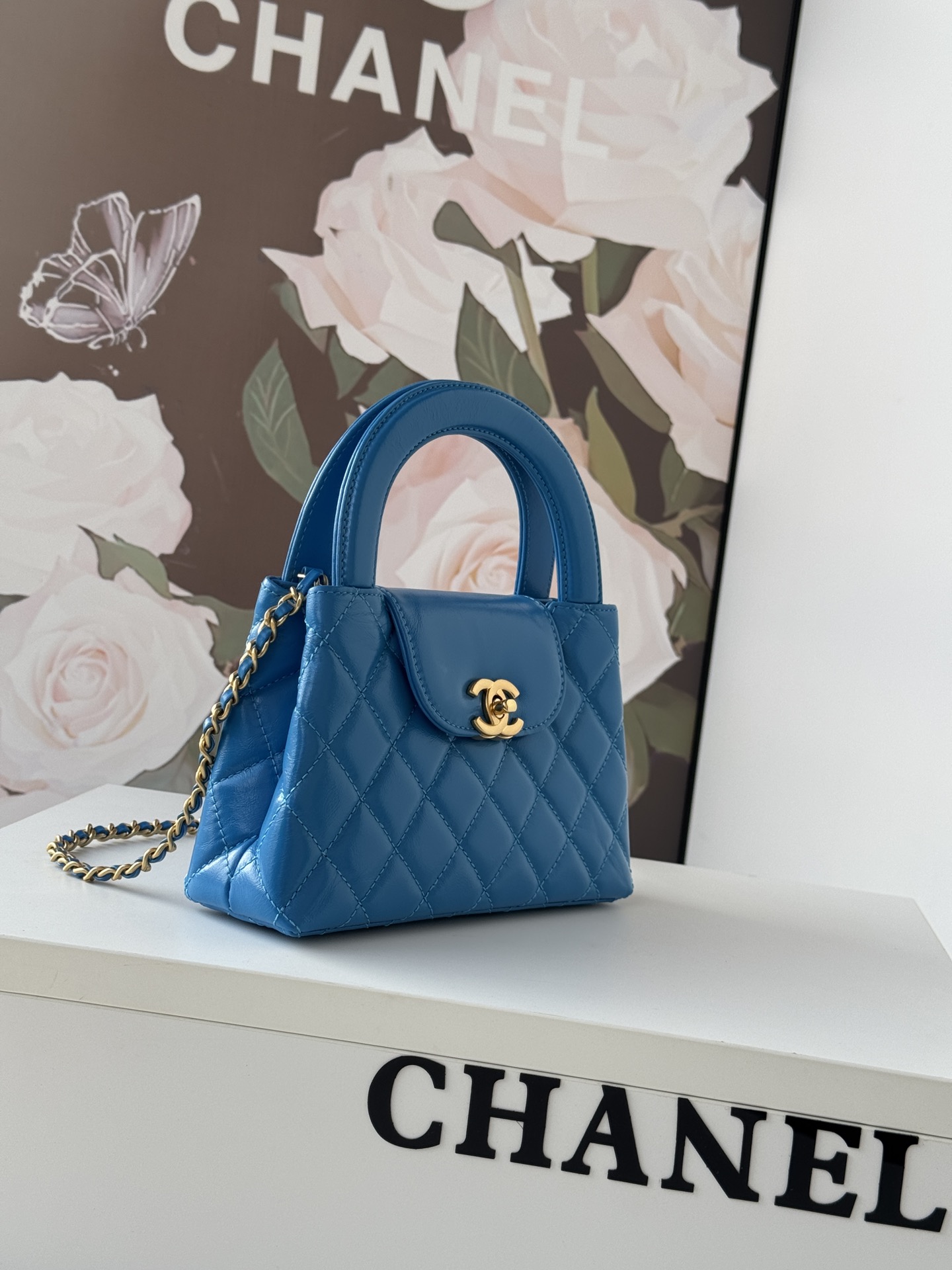 Bagsaaa Ch**el Kelly Mini Bag Blue - 19x13x7 cm