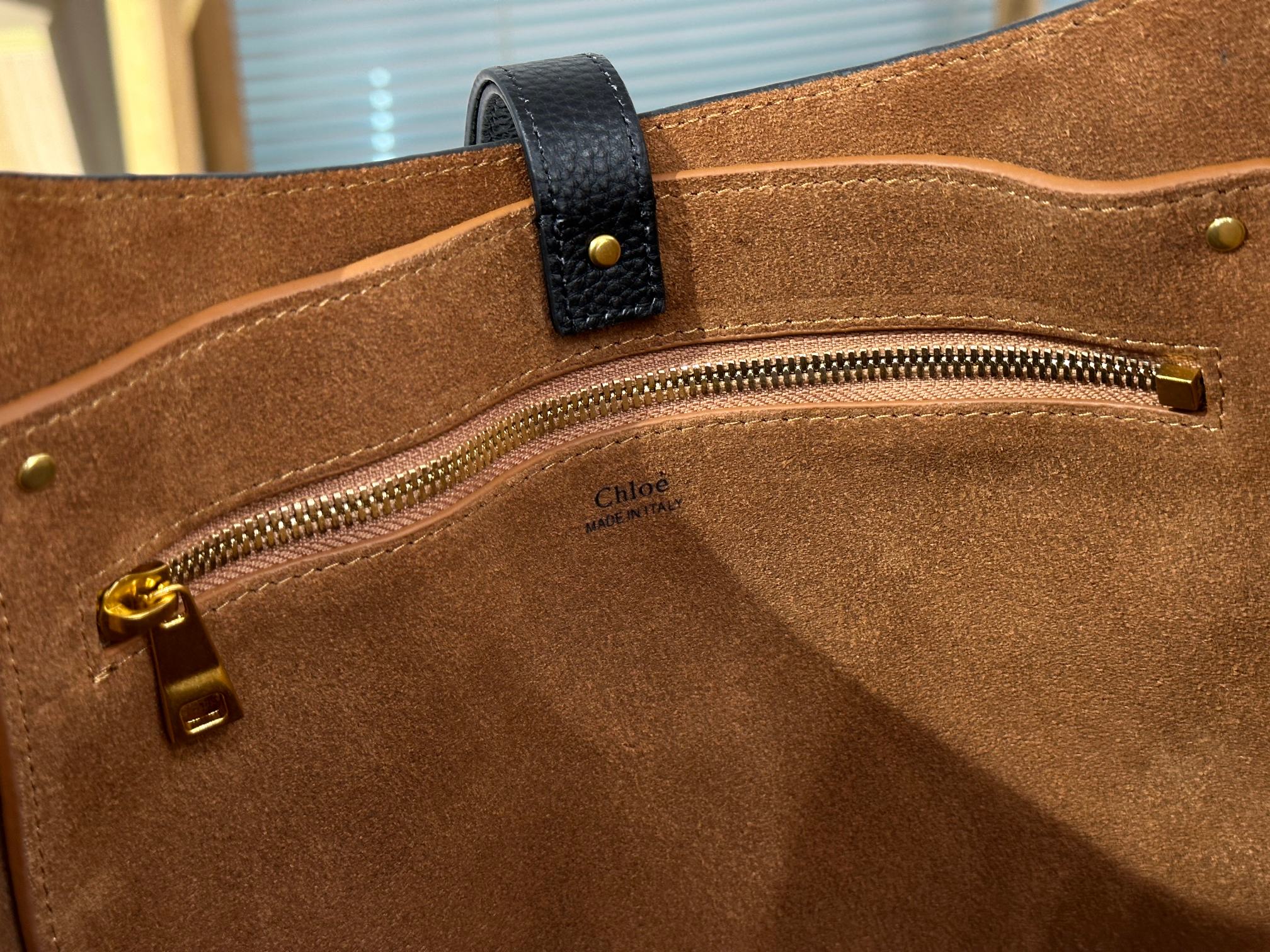 Bagsaaa Chloe Marcie hobo bag in grained leather black - 36cm