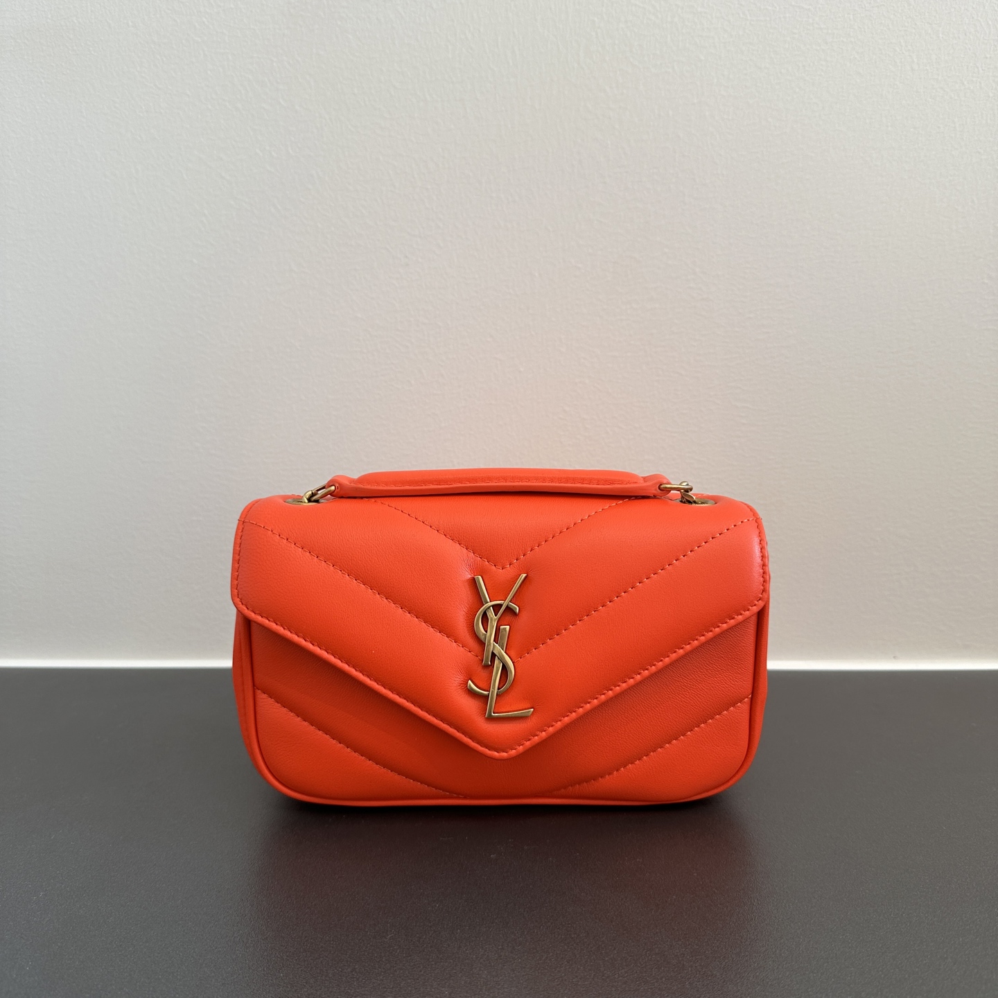 Bagsaaa Y51 Loulou Mini In Lambskin 821749 Orange - 20 X 12 X 5 CM