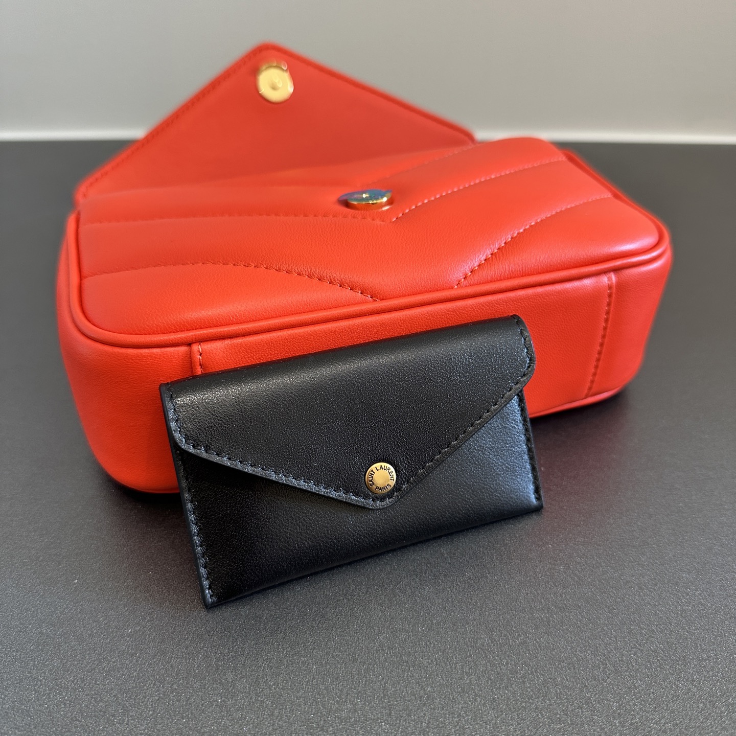 Bagsaaa Y51 Loulou Mini In Lambskin 821749 Orange - 20 X 12 X 5 CM