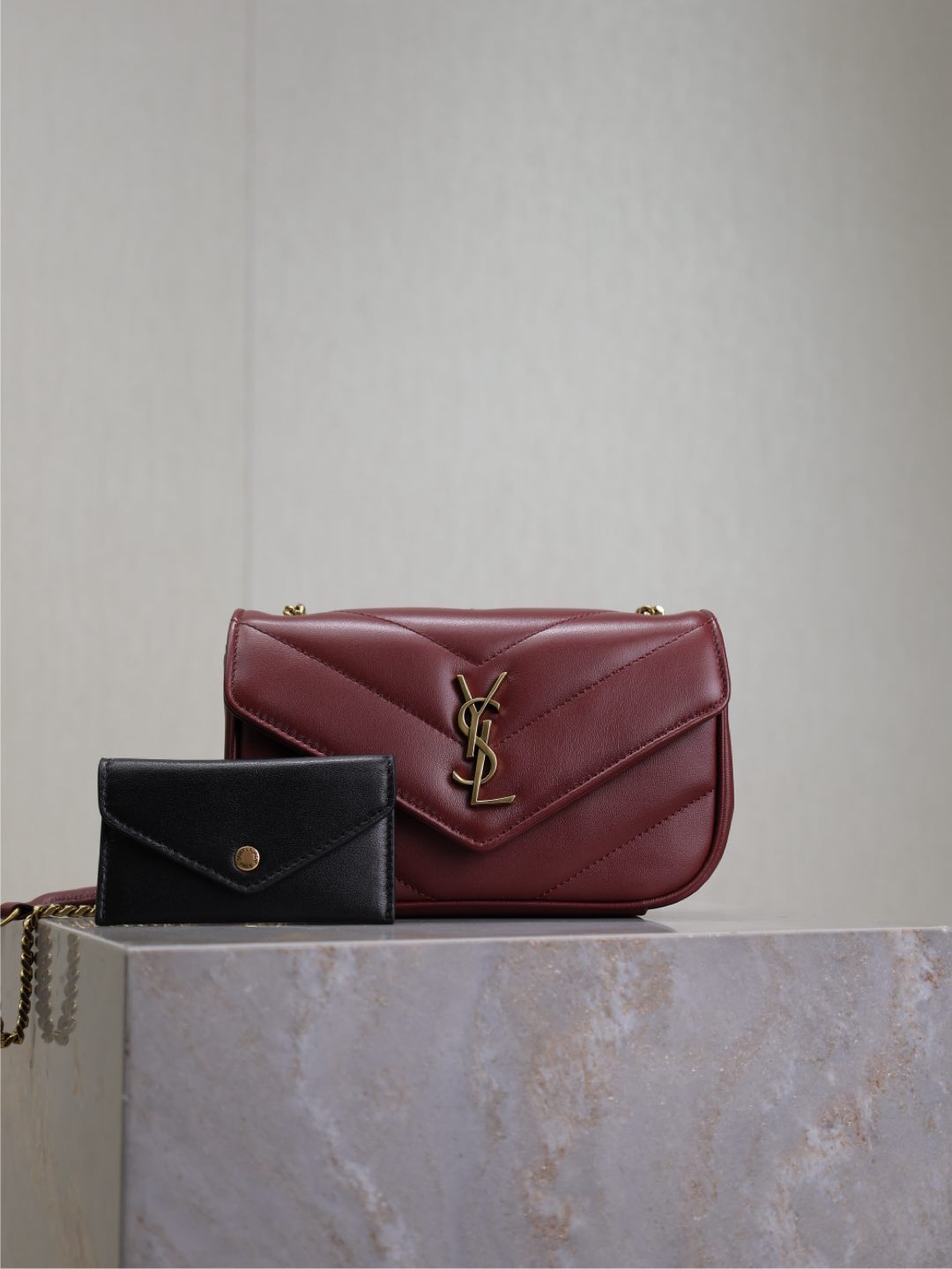 Bagsaaa Y51 Loulou Mini In Lambskin 821749 Rouge Red - 20 X 12 X 5 CM