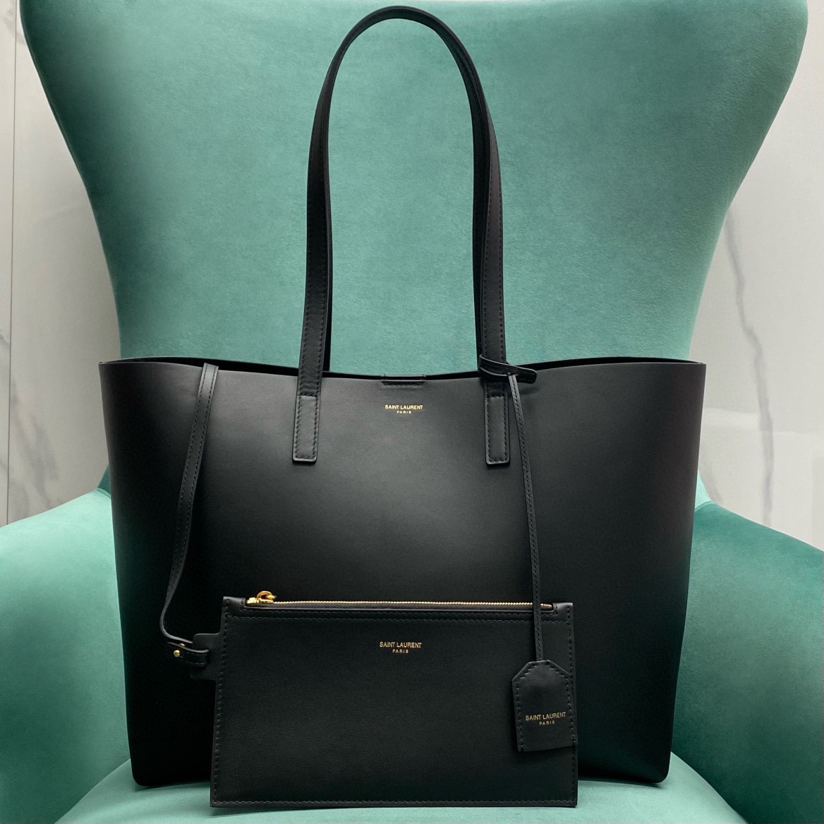 Bagsaaa Y51 shopping Sa1nt Lau*nt leather 600281 black - 37cm