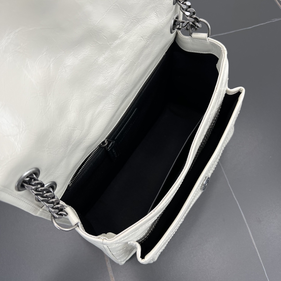 Bagsaaa Y51 niki medium in vintage leather 633158 white - 28cm