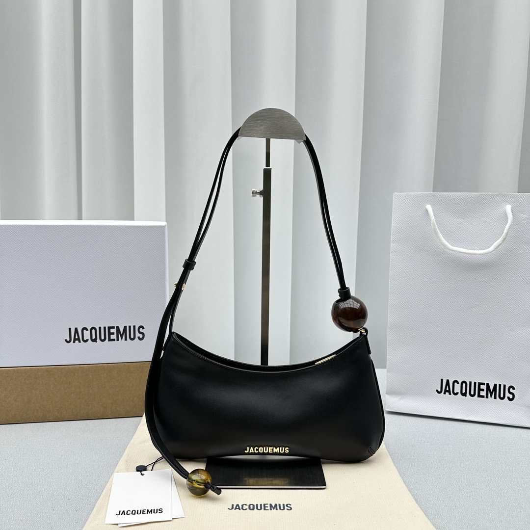 Bagsaaa Jacquemus The Bisou Perle Les Classiques Beaded shoulder bag black -27cm