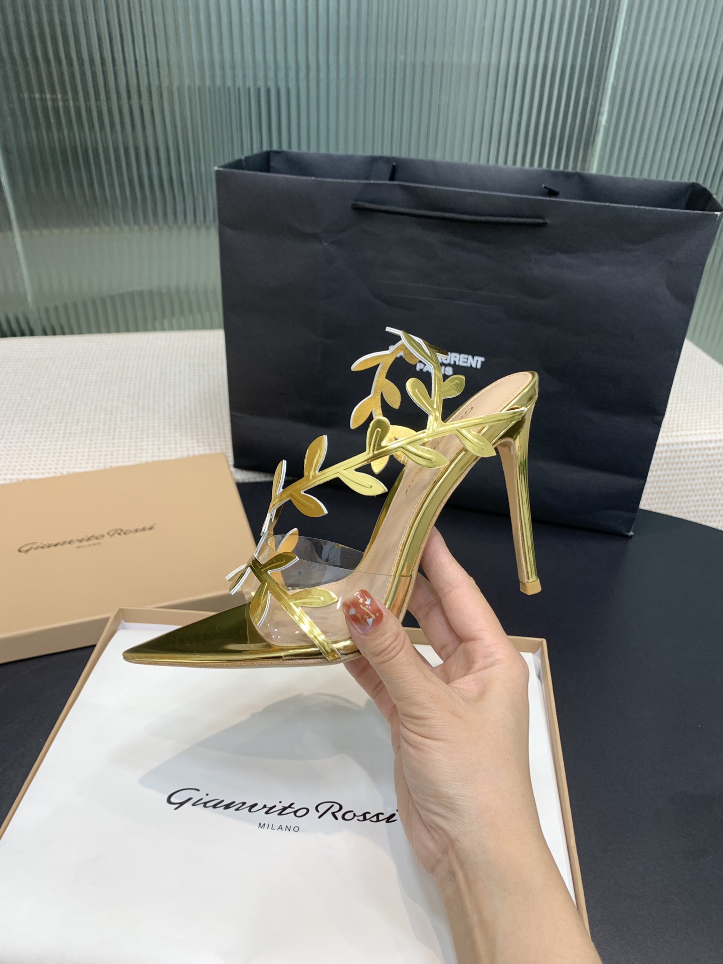 Bagsaaa Gianvito Rossi Flavia Gold - 10.5cm