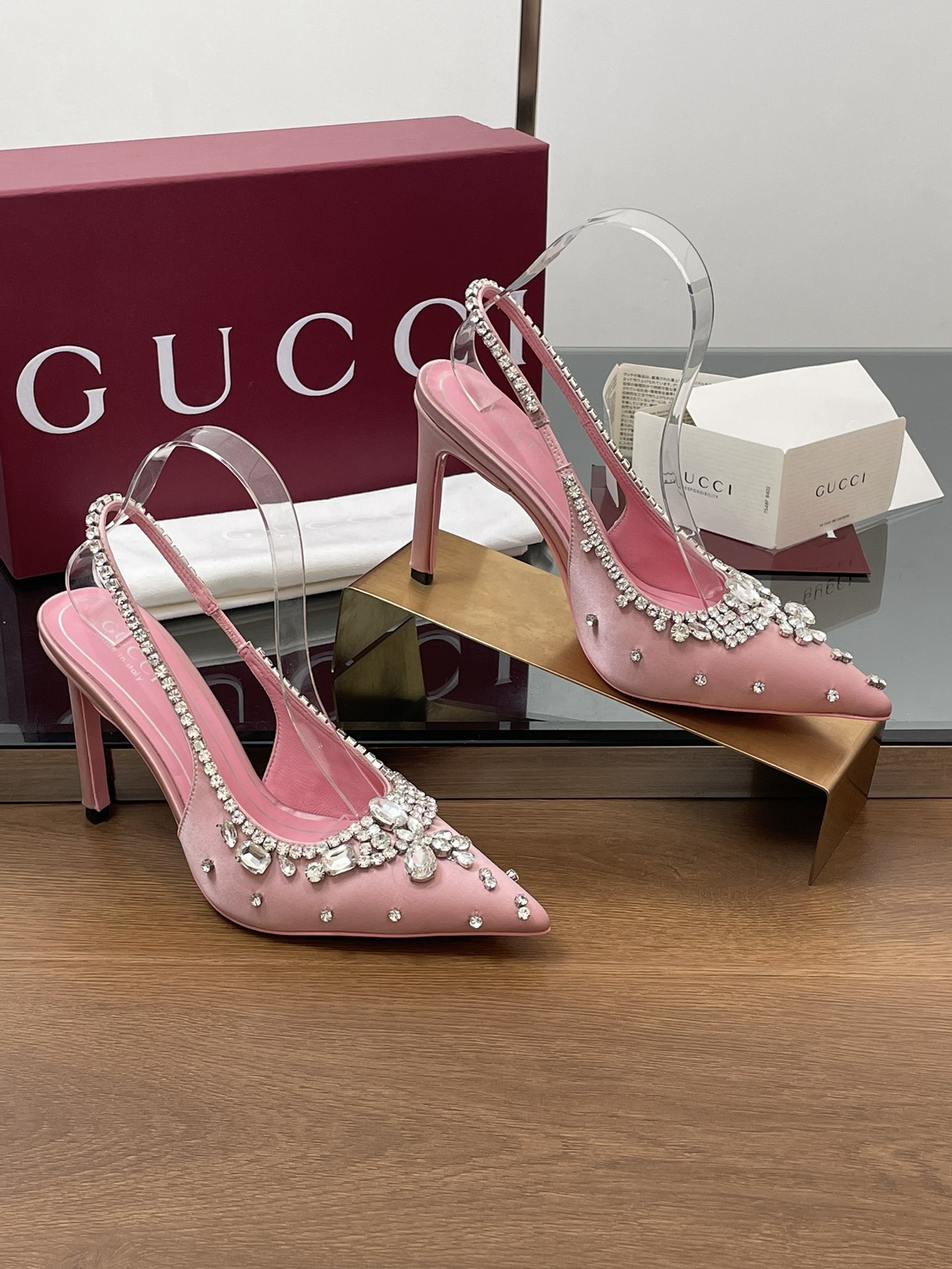 Bagsaaa Gvc*1 Women's pump with crystals 812192 pink - 10.5cm