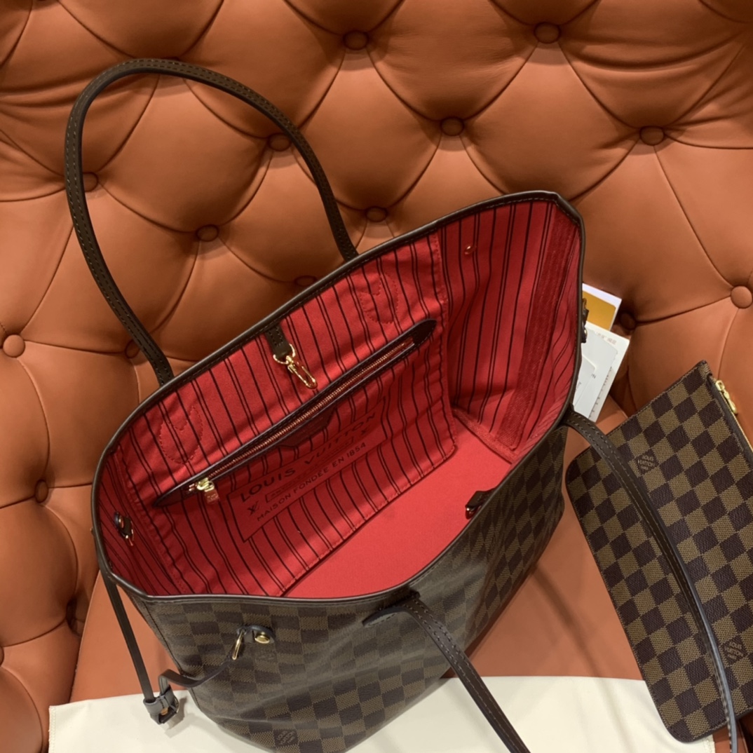 Bagsaaa L0vis Vvtt0n N40599 Neverfull MM Damier Ebene Red Inside - 31 x 28 x 14 cm
