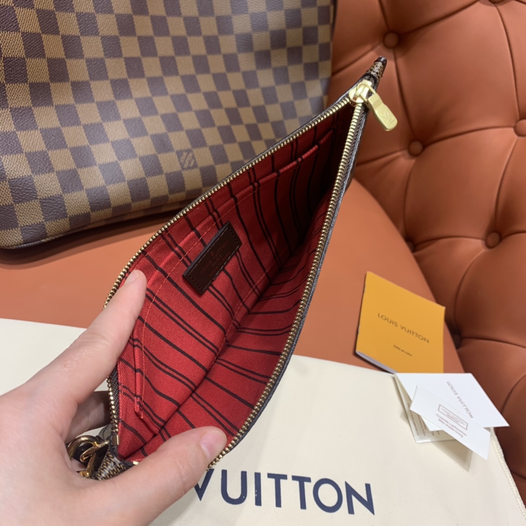 Bagsaaa L0vis Vvtt0n N40599 Neverfull MM Damier Ebene Red Inside - 31 x 28 x 14 cm