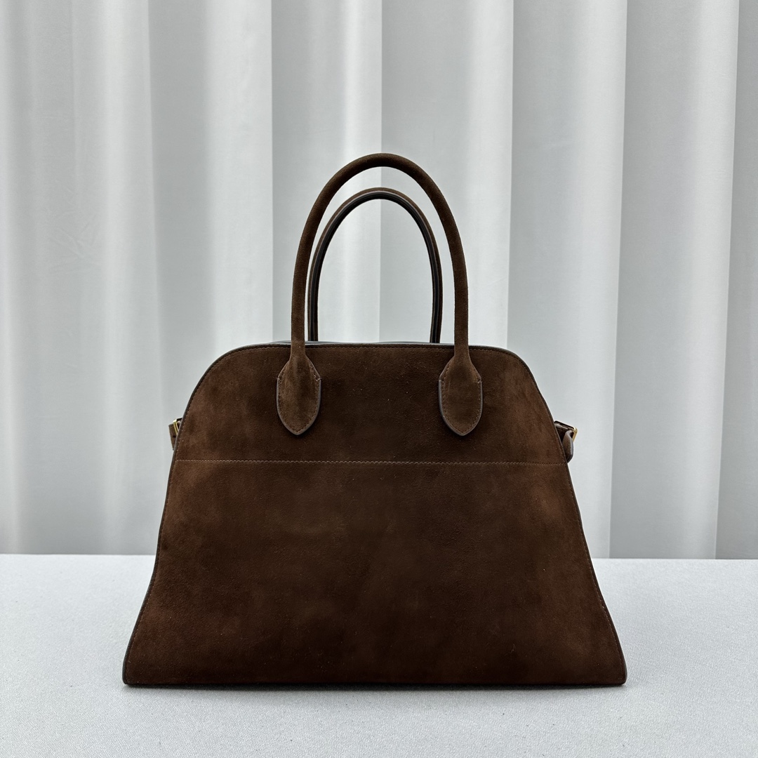 Bagsaaa The R0w Soft Margaux 15 Bag in Suede Brown - 38cm