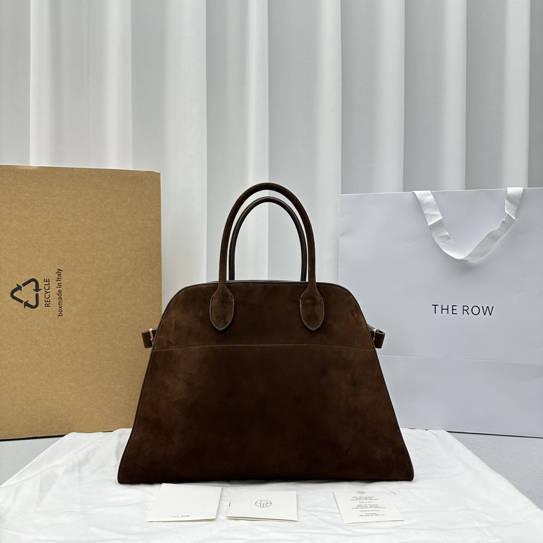 Bagsaaa The R0w Soft Margaux 15 Bag in Suede Brown - 38cm