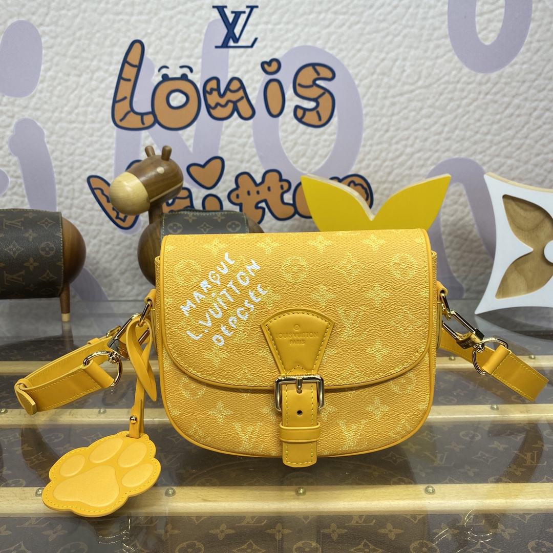 Bagsaaa L0vis Vvtt0n M12694 Montsouris Messenger Bag Yellow - 20cm
