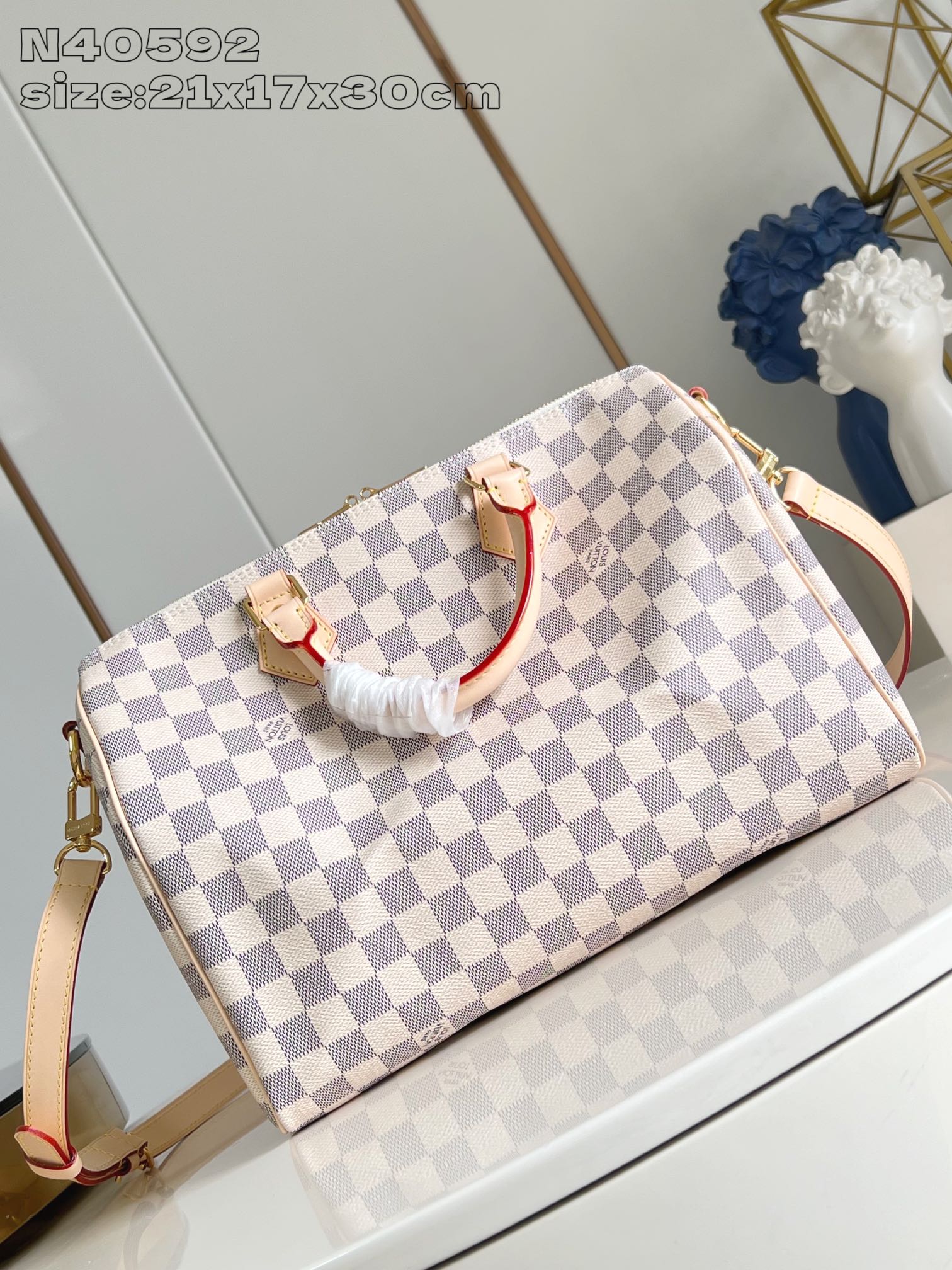 Bagsaaa L0vis Vvtt0n N40592 Speedy Bandoulière 30 Damier Azur - 30cm
