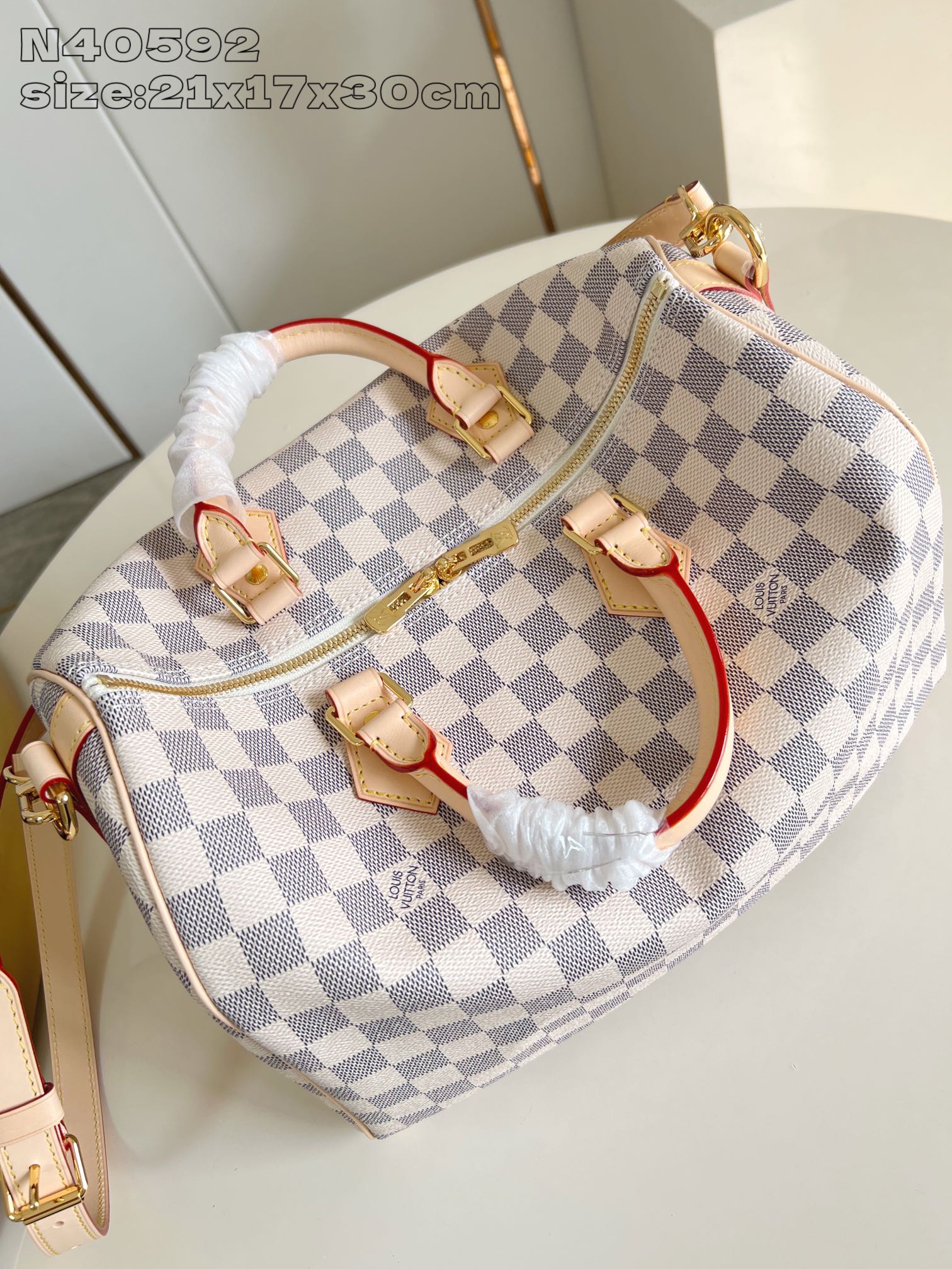 Bagsaaa L0vis Vvtt0n N40592 Speedy Bandoulière 30 Damier Azur - 30cm