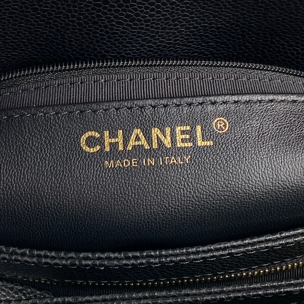 Bagsaaa Ch**el Small bowling bag grained calfskin AS5137 black - 22cm