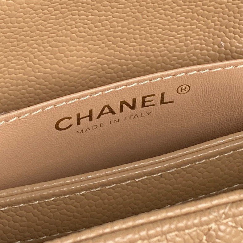 Bagsaaa Ch**el Small bowling bag grained calfskin AS5137 beige - 22cm