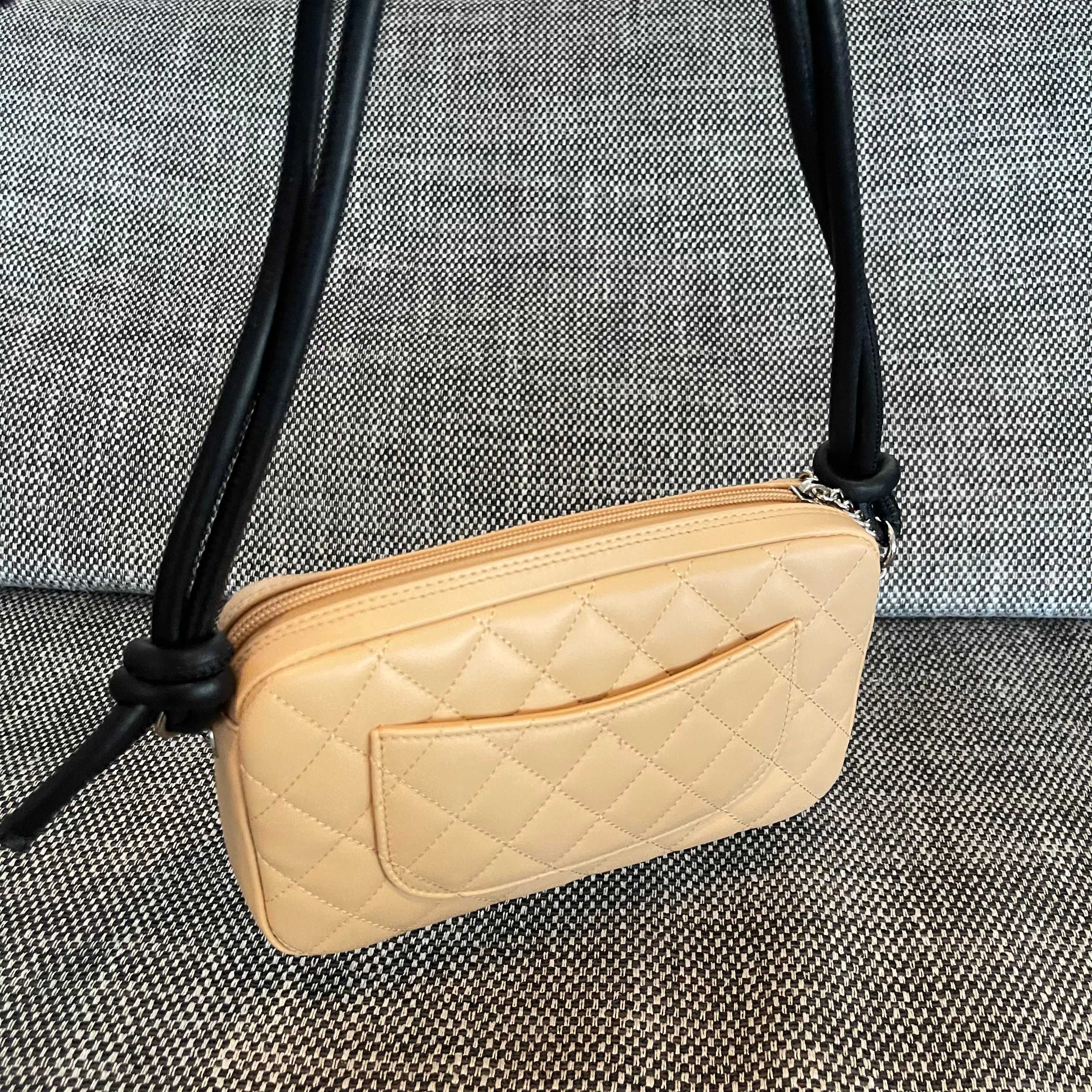 Bagsaaa Ch**el Cambon Shoulder Bag Beige Lambskin - 21cm