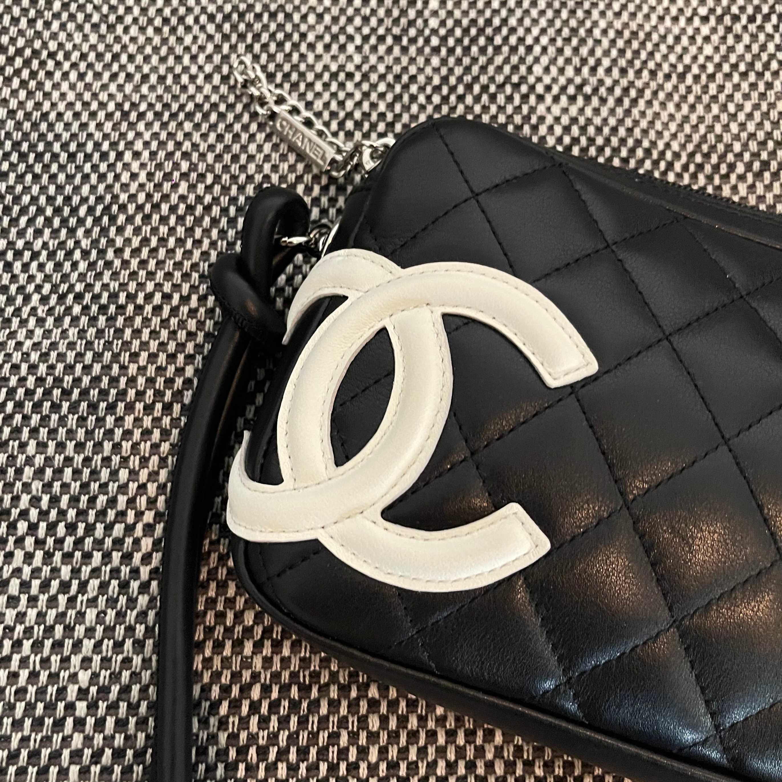 Bagsaaa Ch**el Cambon Shoulder Bag Black Lambskin - 21cm