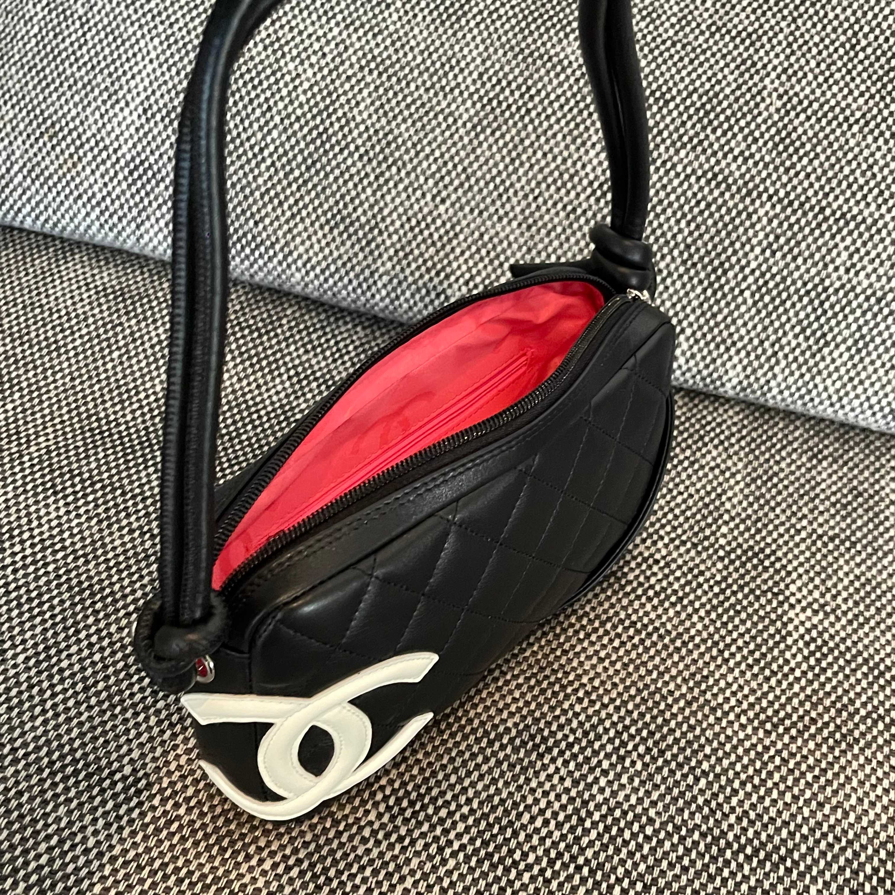Bagsaaa Ch**el Cambon Shoulder Bag Black Lambskin - 21cm