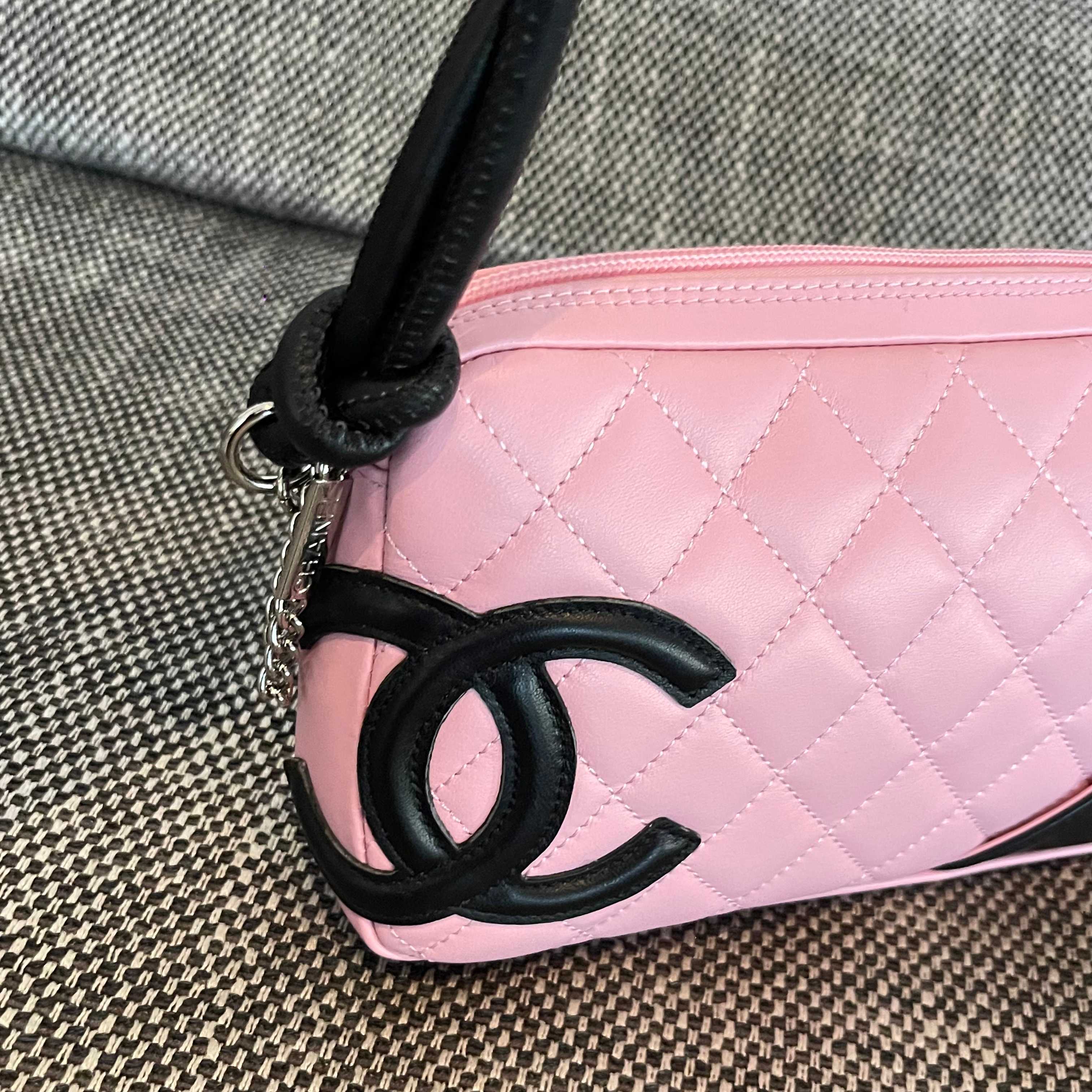 Bagsaaa Ch**el Cambon Shoulder Bag Pink Lambskin - 21cm