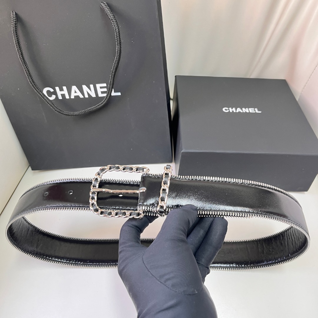 Bagsaaa Ch**el Black Belt 4cm