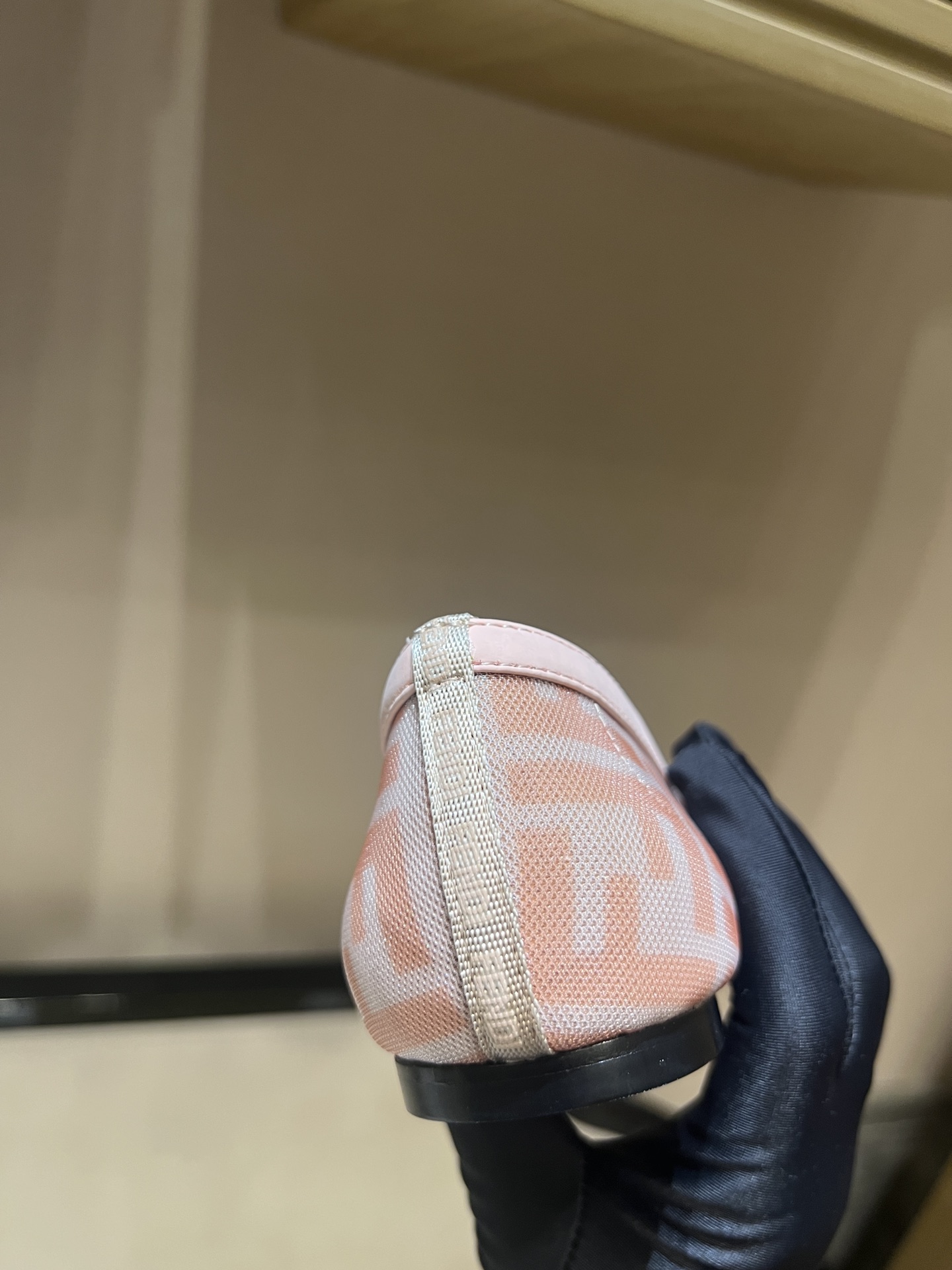 Bagsaaa F**di Colibrì Pink leather and FF mesh ballet flats