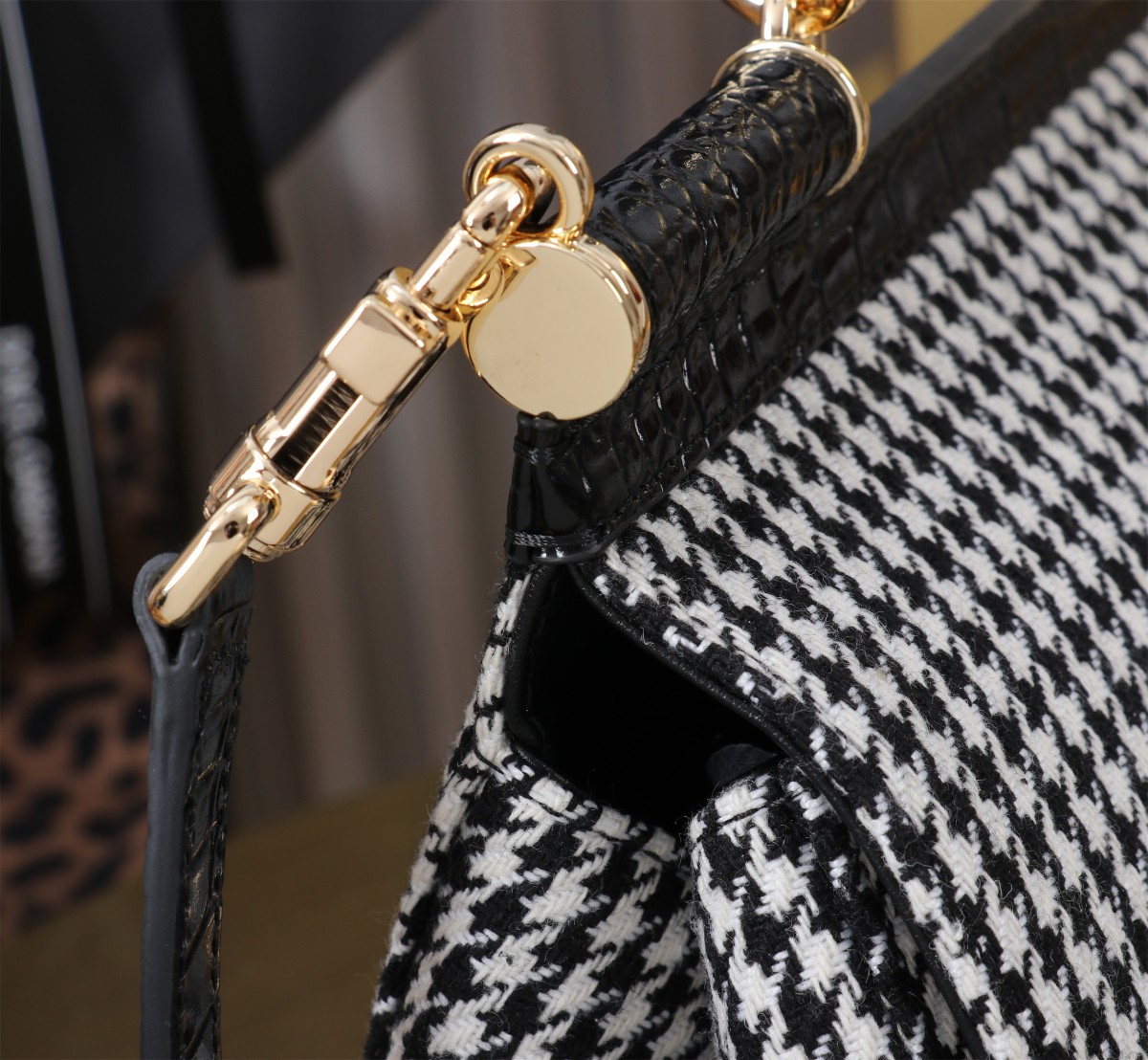 Bagsaaa D&G Elongated medium Sicily handbag Black and White - 25cm
