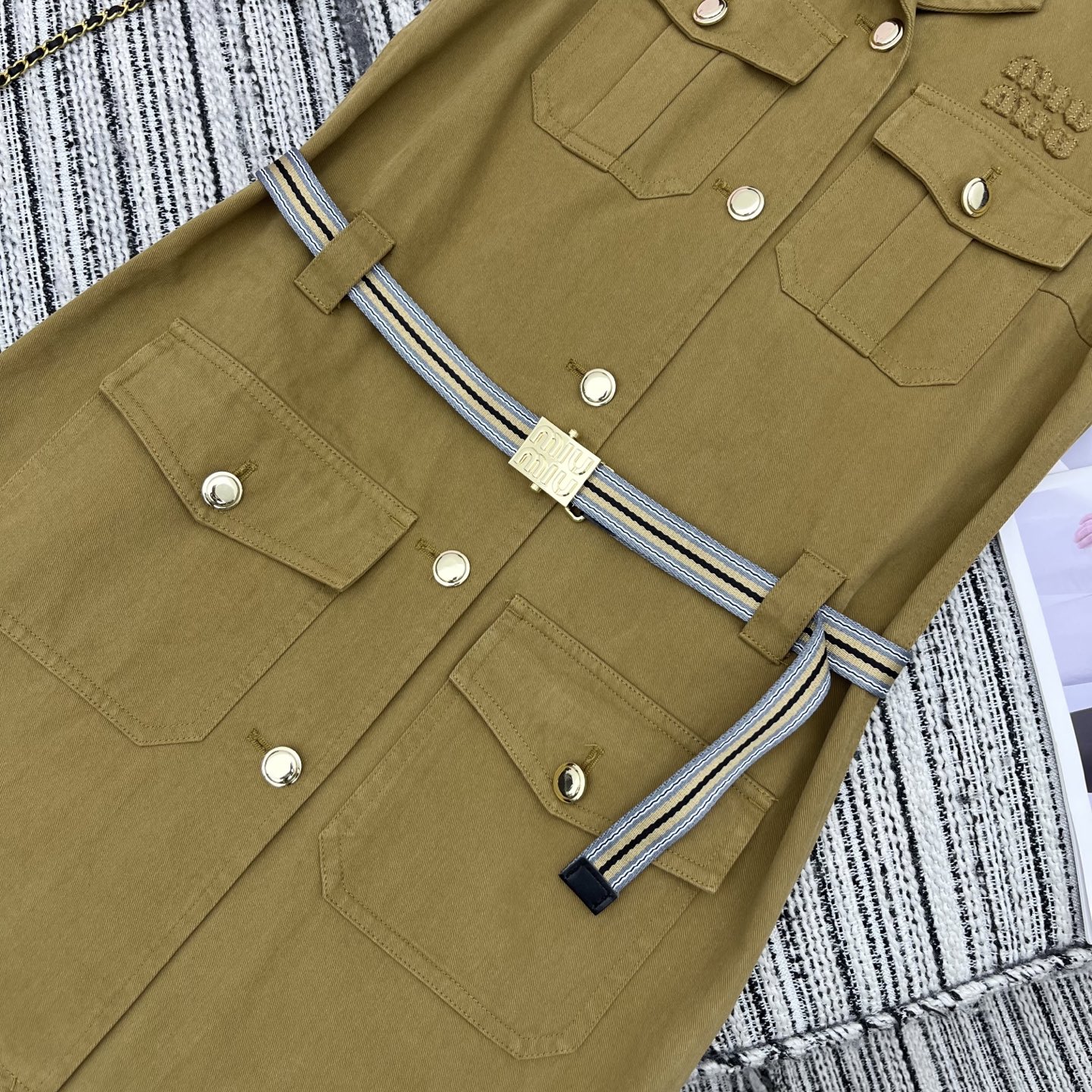 Bagsaaa Miu Miu Garment-dyed cotton satin dress