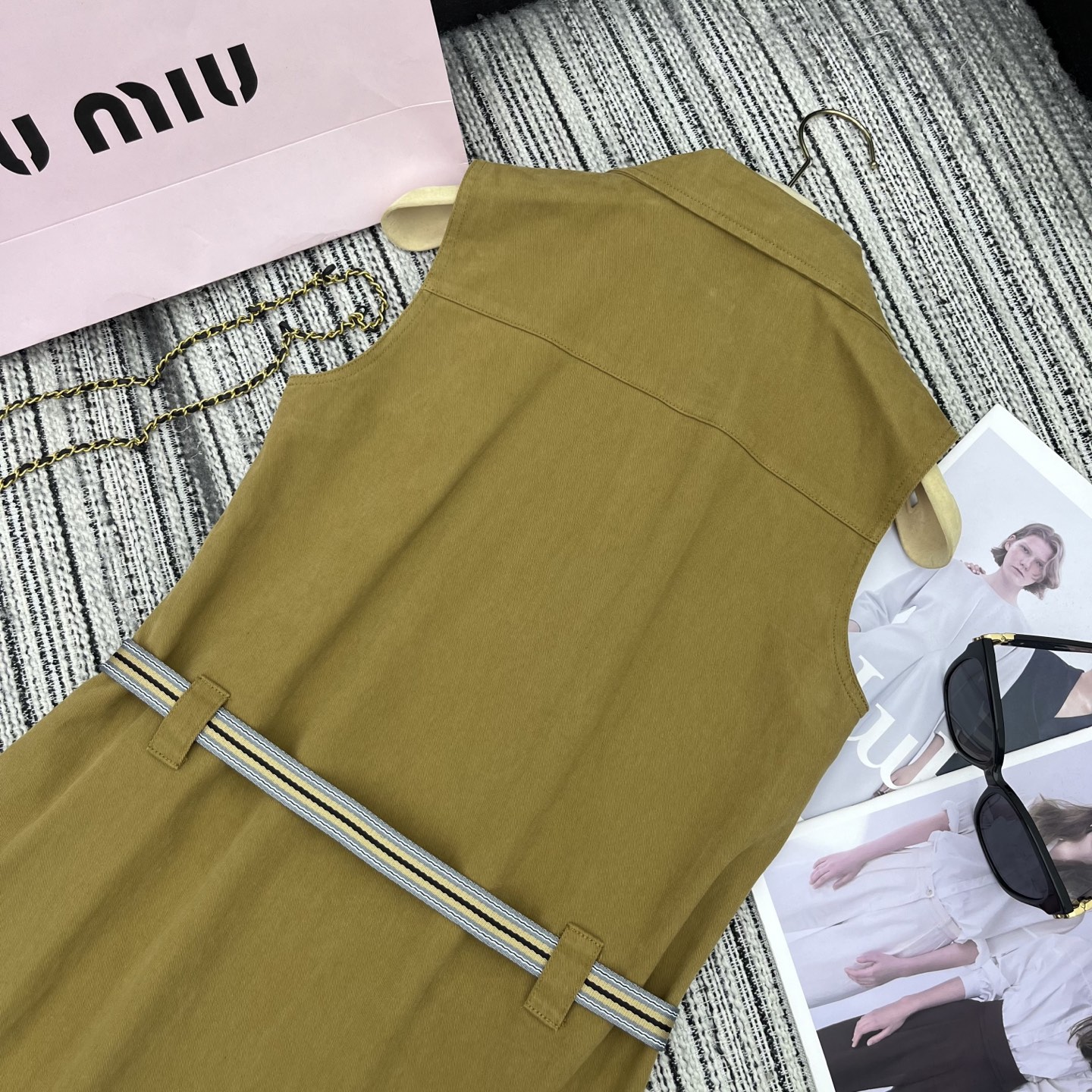Bagsaaa Miu Miu Garment-dyed cotton satin dress