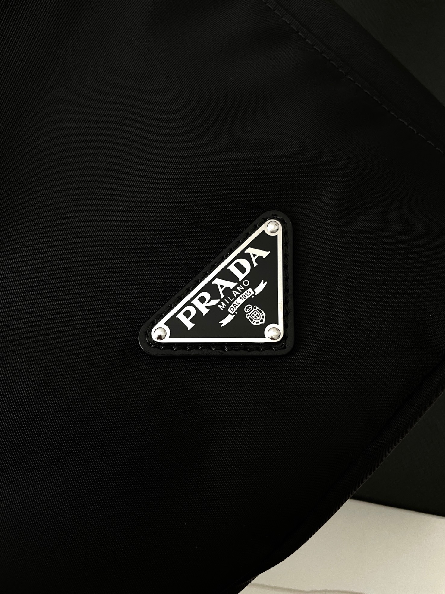 Bagsaaa Pra*a Re-Nylon and leather backpack black - 37.5cm