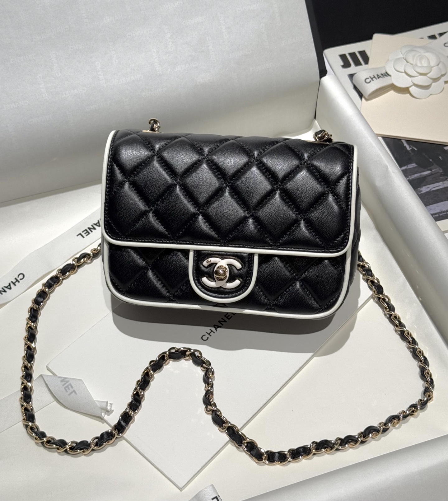 Bagsaaa Ch**el Mini Flap Bag Black Lambskin AS5151 - 19.5cm