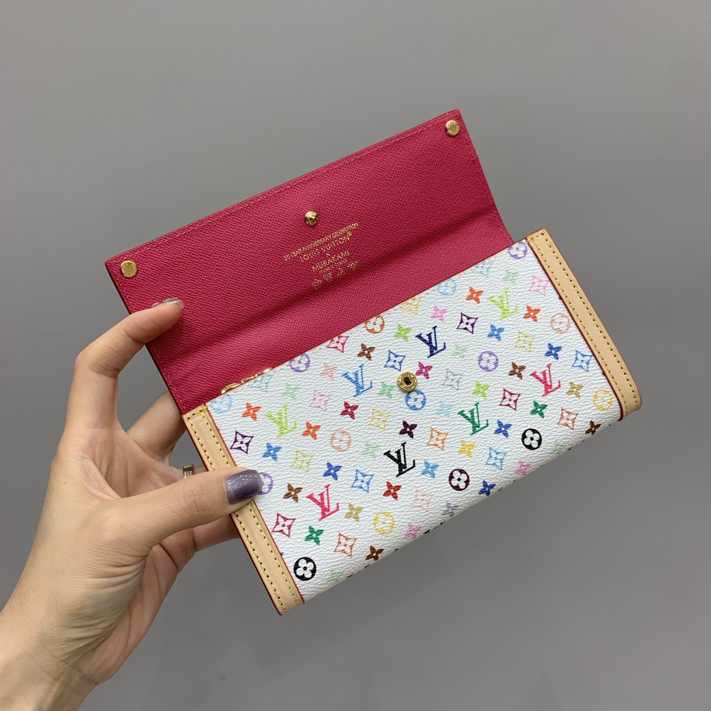 Bagsaaa M13397 New LV x TM Sarah Wallet White Multicolored - 19cm