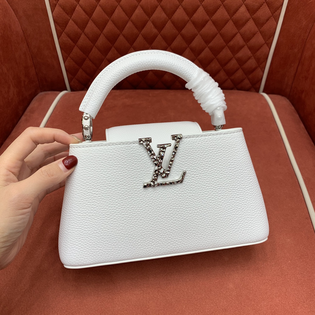 Bagsaaa L0vis Vvtt0n M24671 Capucines East-West Mini White - 22cm