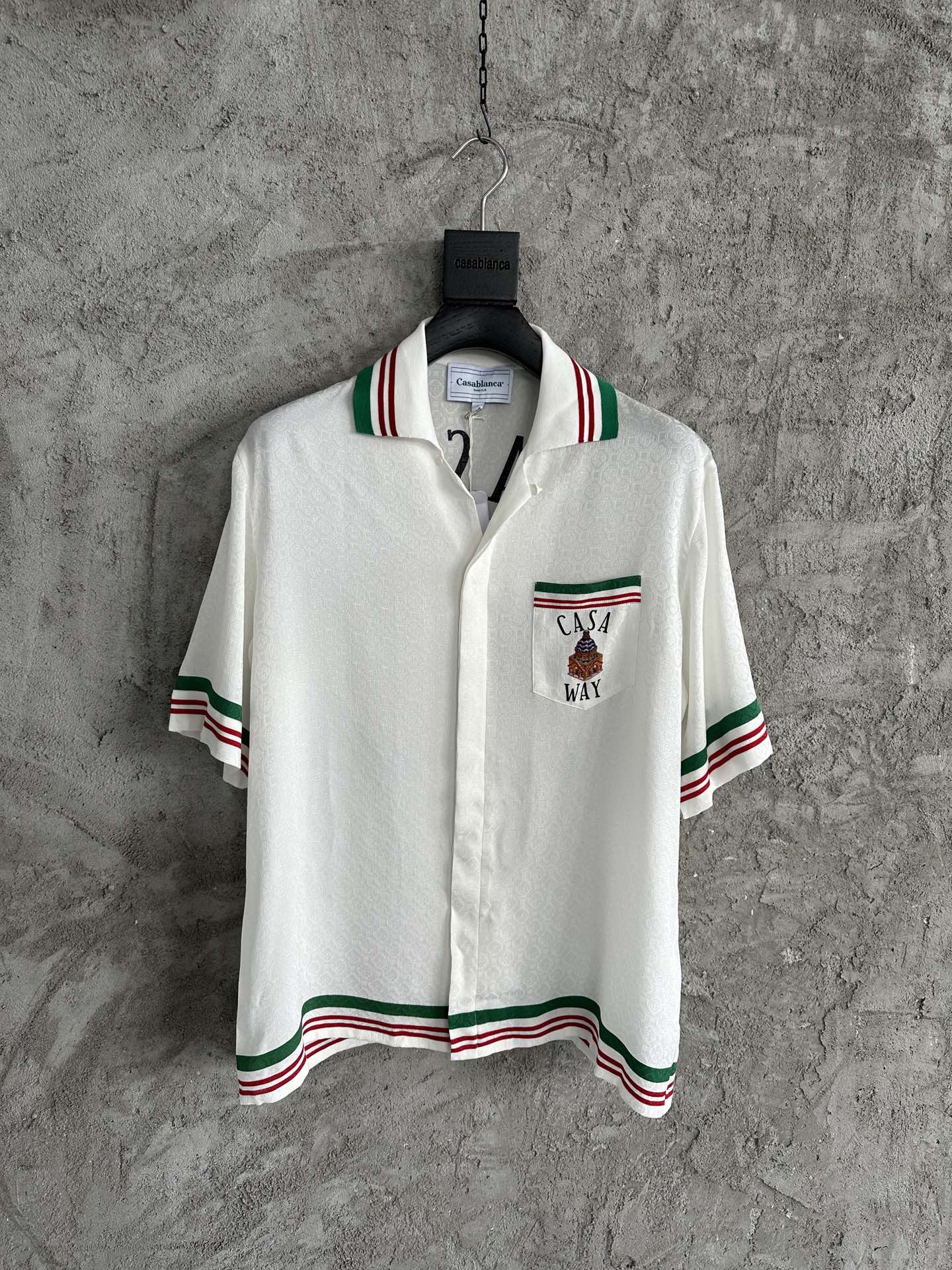 Bagsaaa Casablanca Casa Way Knitted Collar Silk Shirt