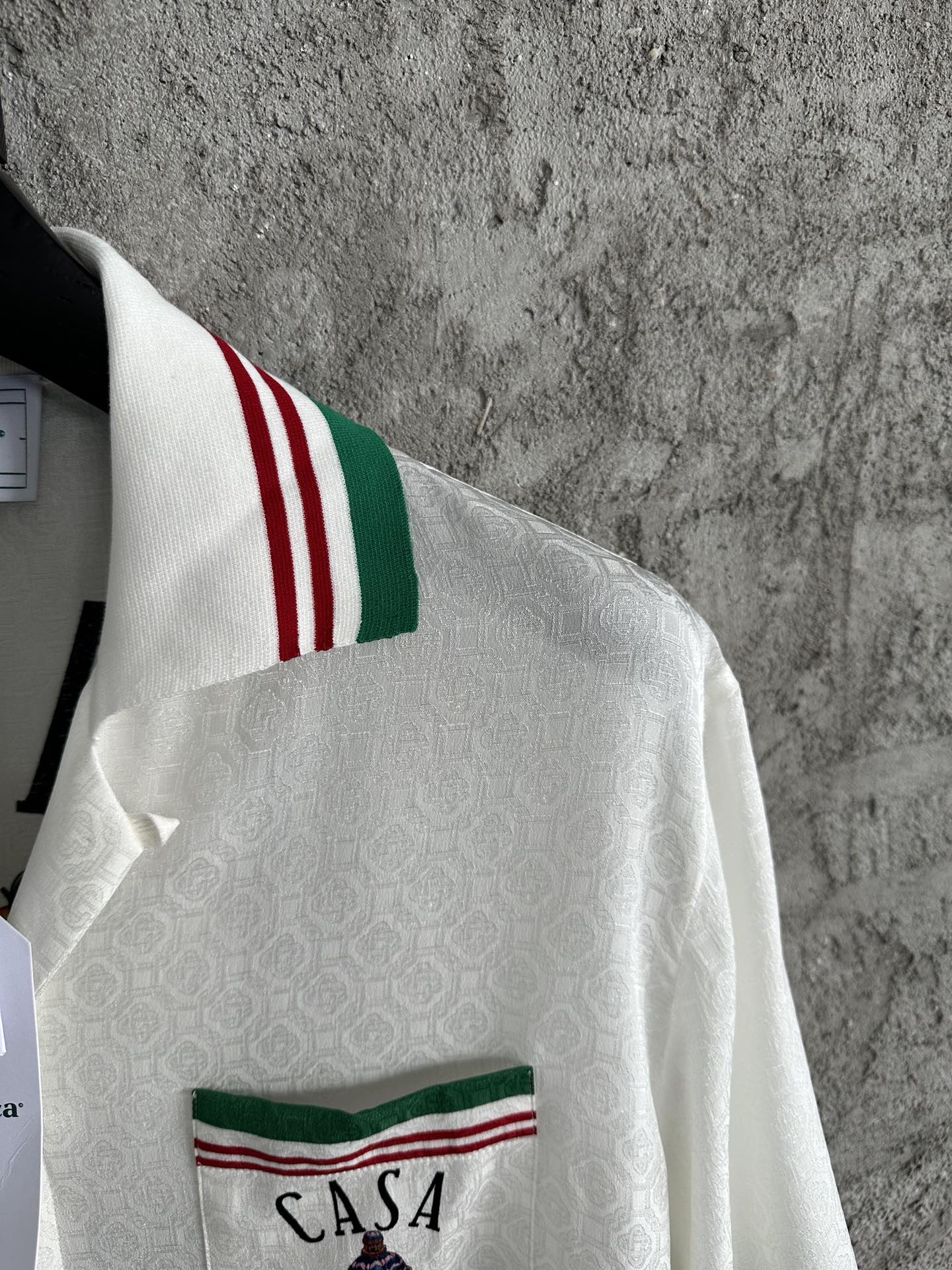 Bagsaaa Casablanca Casa Way Knitted Collar Silk Shirt