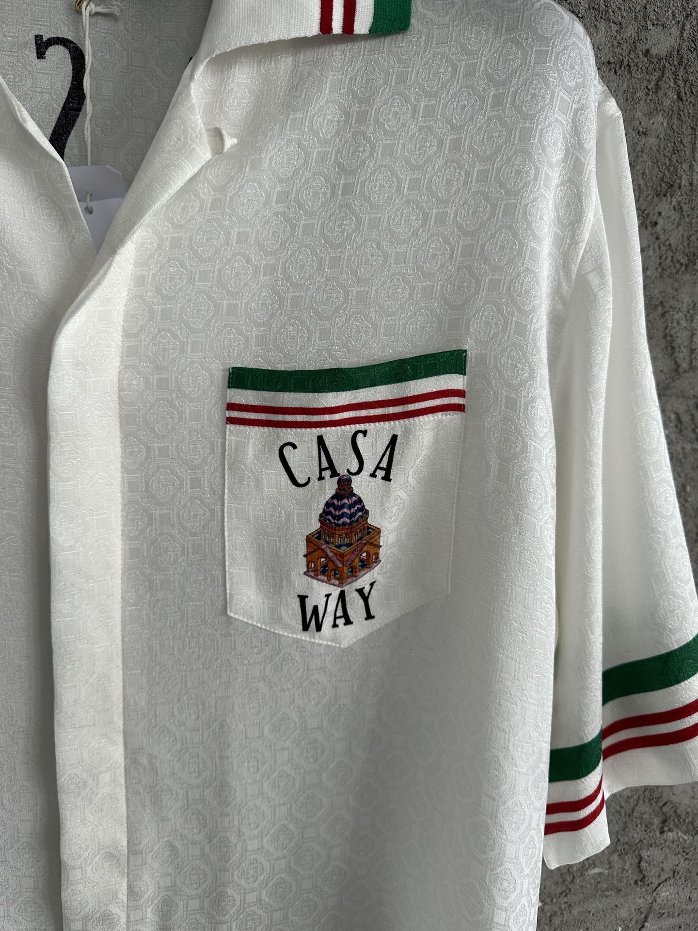 Bagsaaa Casablanca Casa Way Knitted Collar Silk Shirt