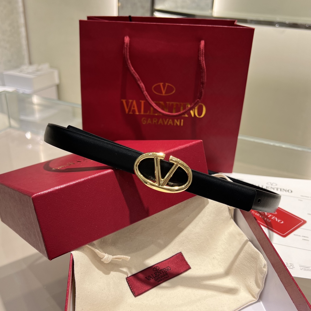 Bagsaaa Va1e*ntin0 Garavani VLogo Signature leather belt black 2cm