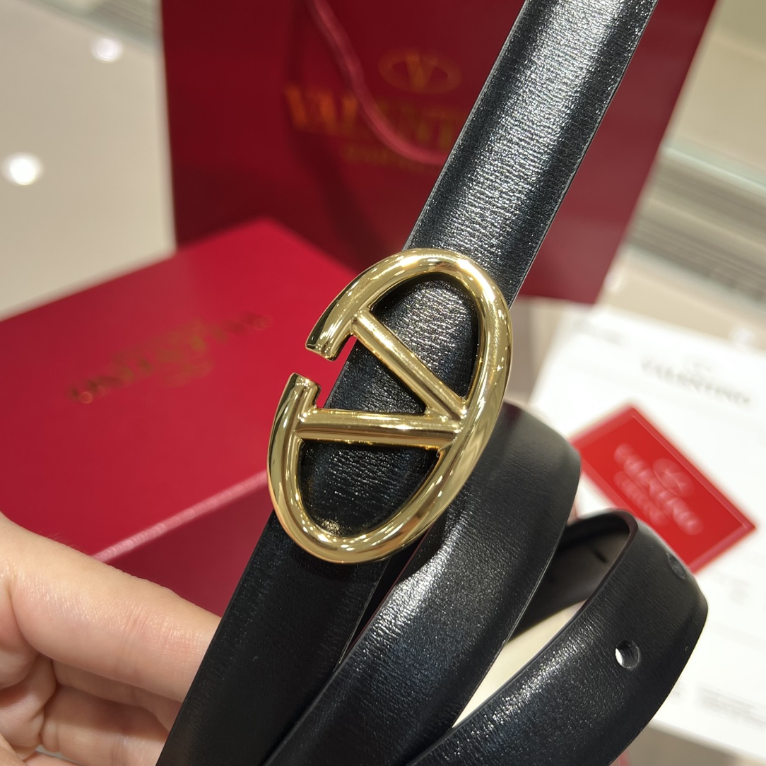 Bagsaaa Va1e*ntin0 Garavani VLogo Signature leather belt black 2cm