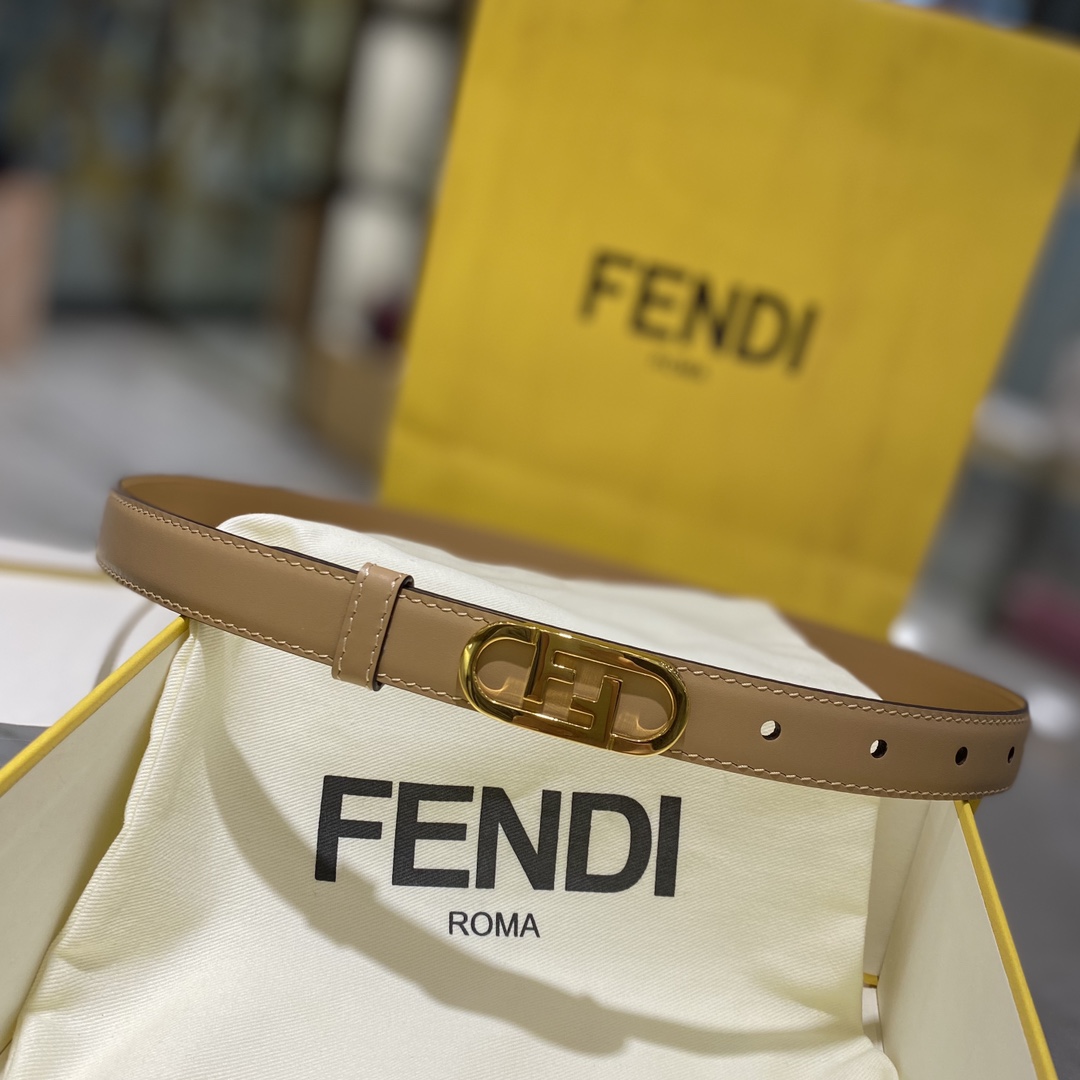 Bagsaaa F**di FF Oval Belt Beige 2.8cm