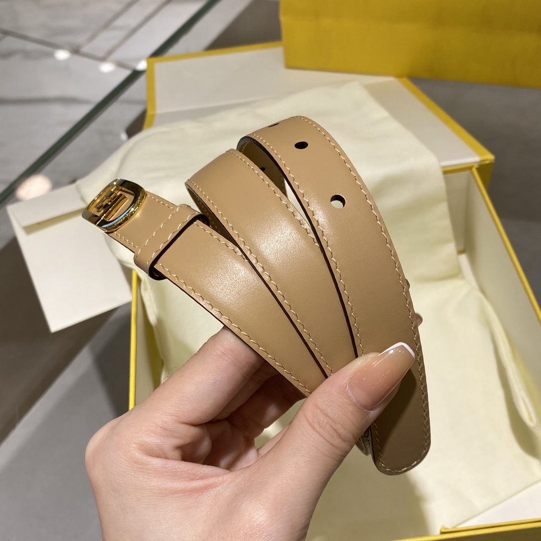 Bagsaaa F**di FF Oval Belt Beige 2.8cm
