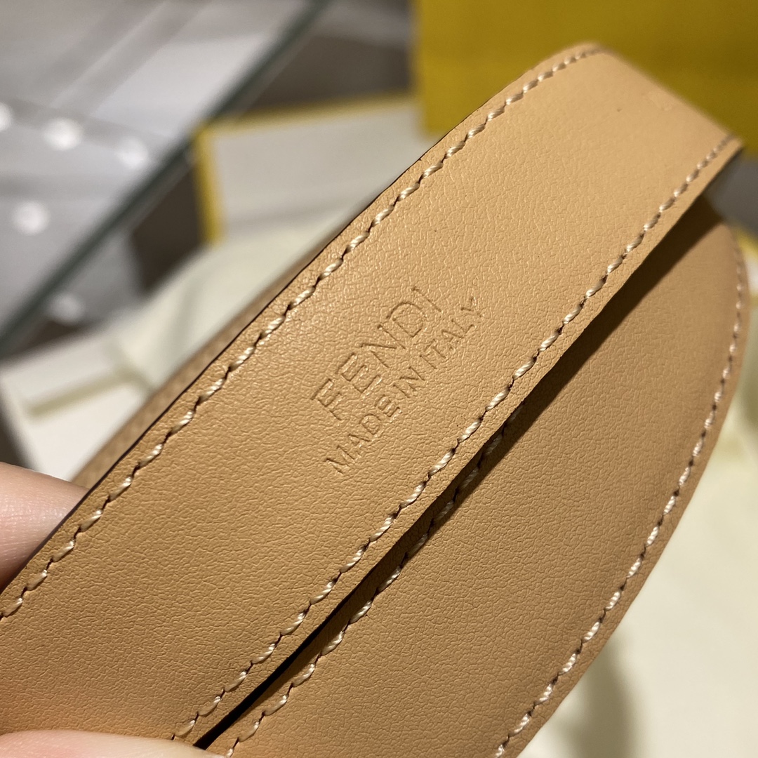 Bagsaaa F**di FF Oval Belt Beige 2.8cm