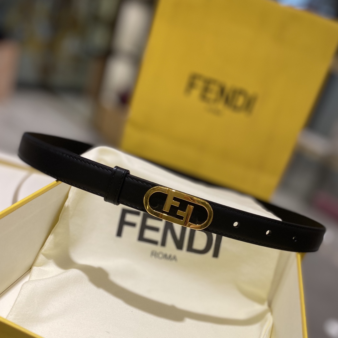 Bagsaaa F**di FF Oval Belt Black 2.8cm