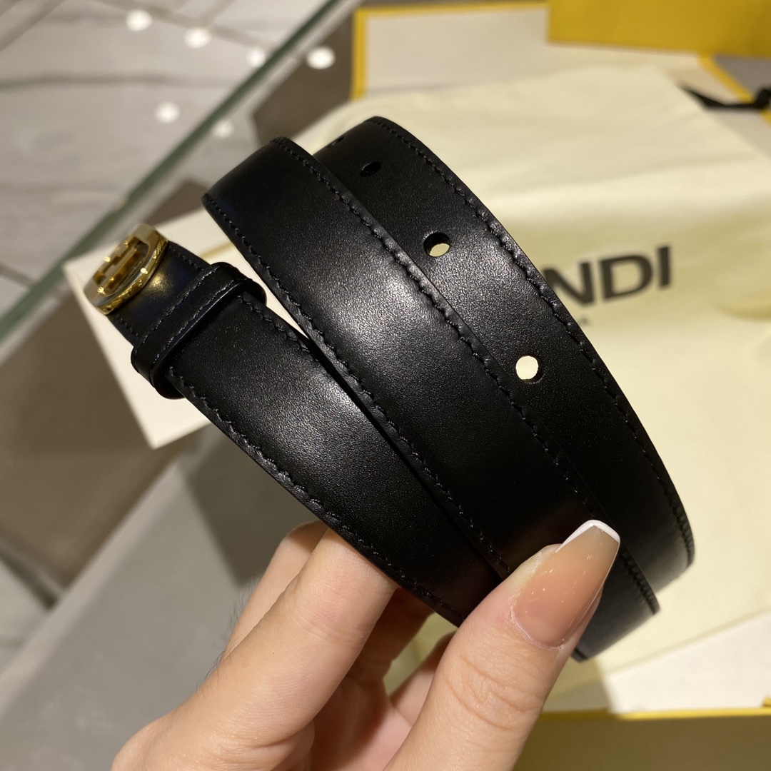 Bagsaaa F**di FF Oval Belt Black 2.8cm