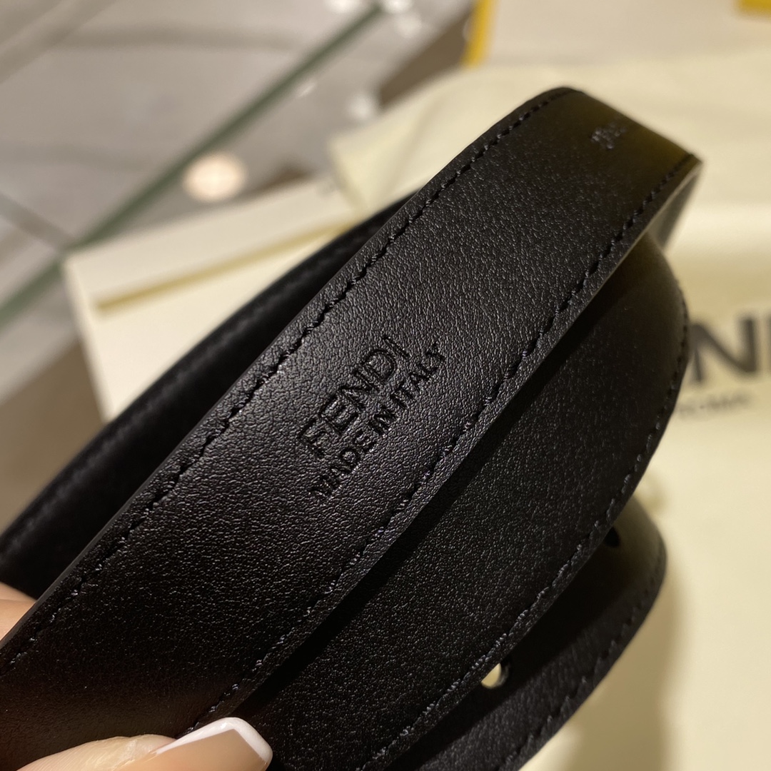 Bagsaaa F**di FF Oval Belt Black 2.8cm