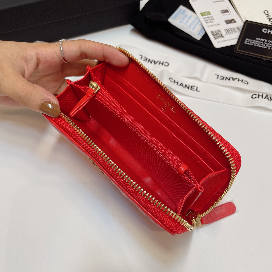 Bagsaaa Ch**el Ohanel Red Wallet - 16.5*9cm