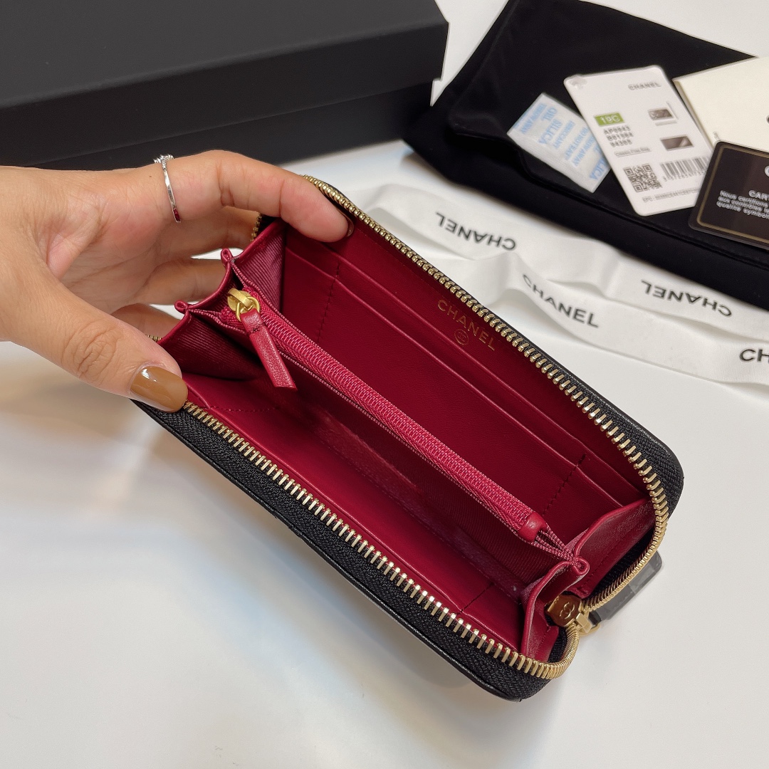 Bagsaaa Ch**el Ohanel Black Wallet - 16.5*9cm