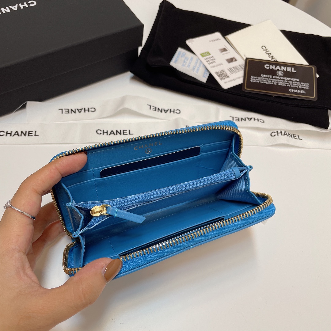 Bagsaaa Ch**el Ohanel Blue Wallet - 16.5*9cm